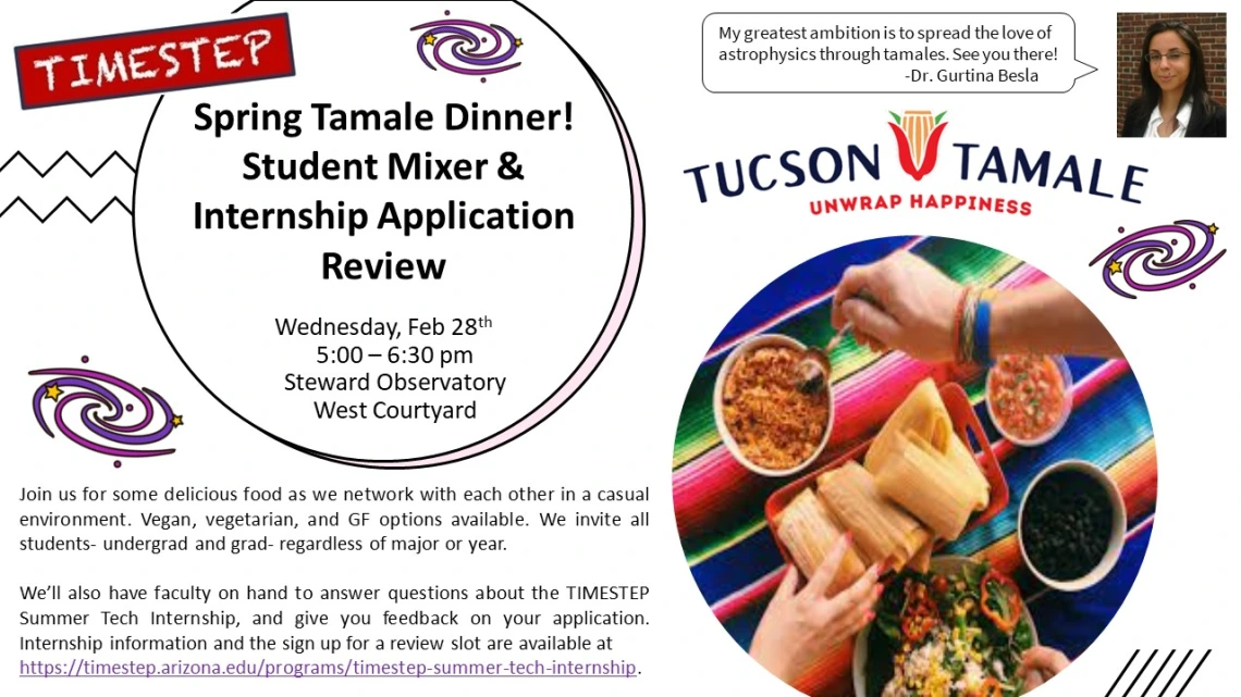 Event advertisement with a picture of a tamale dinner