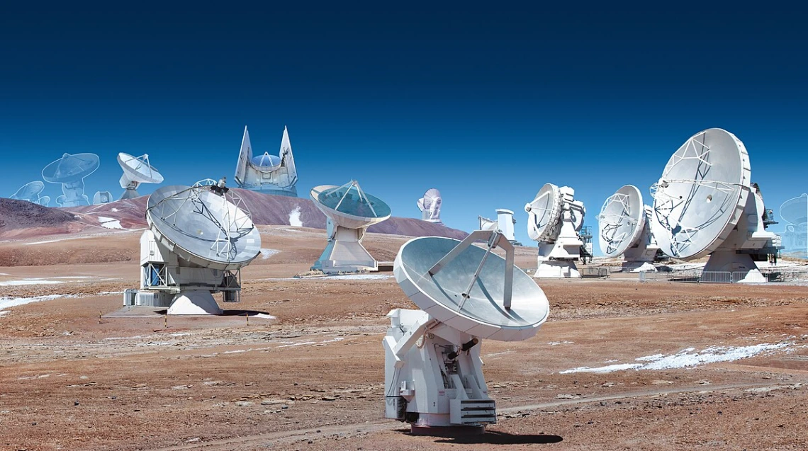 A montage of the radio observatories that form the Event Horizon Telescope (EHT) network